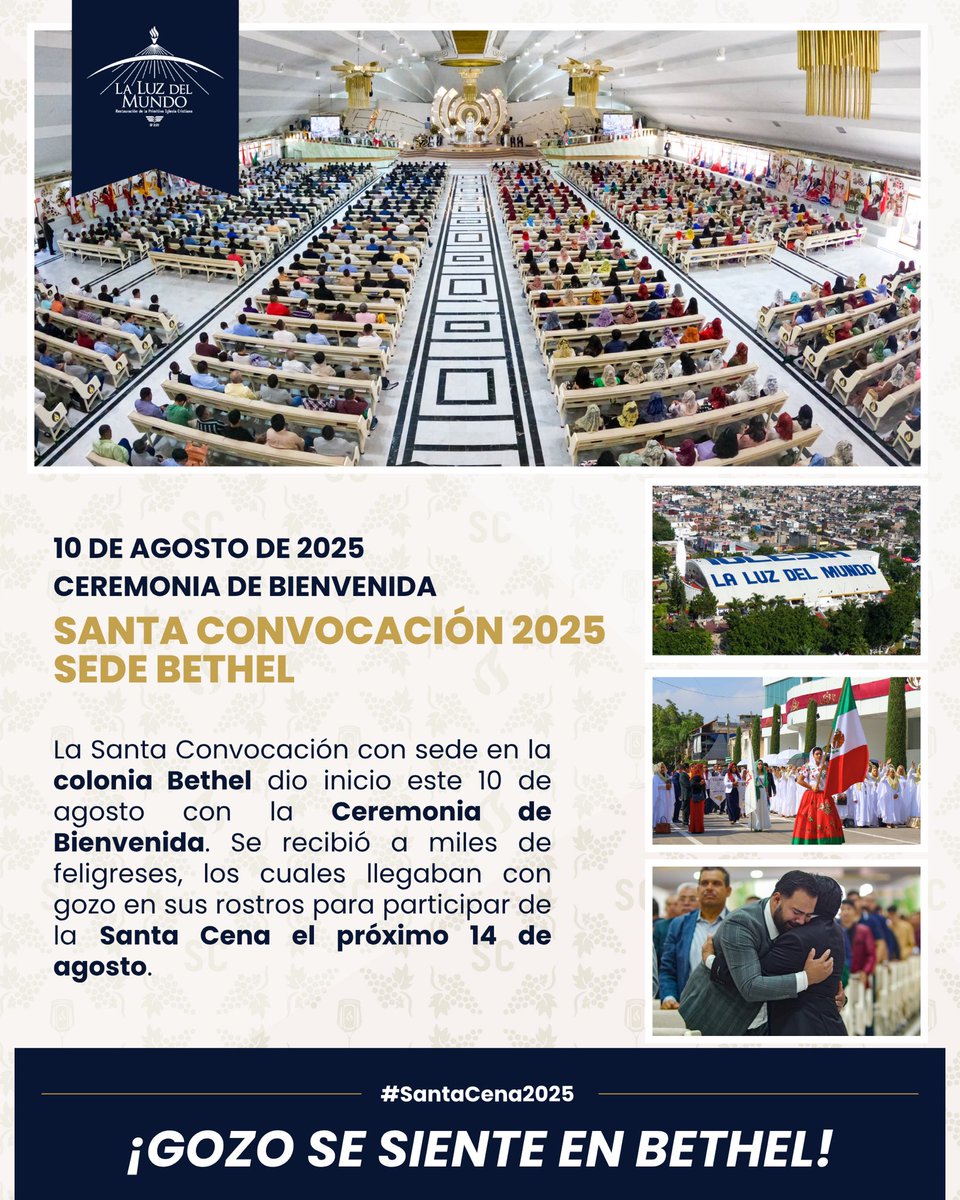 iglesialldm's tweet photo. Ceremonia de Bienvenida | Santa Convocación 2025 - Colonia Bethel, Guadalajara, Jalisco.

#SantaCena2025 | #LaLuzDelMundo | #SantaCenaGDL | #SiempreUnidos https://t.co/RHCIzDjzkC