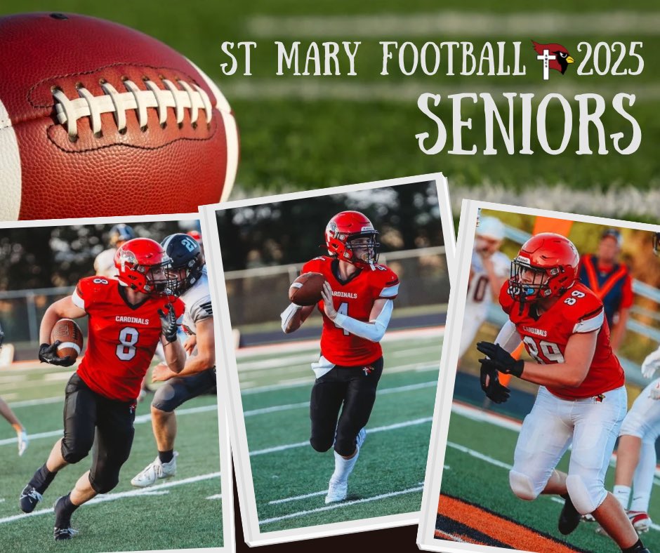 Looking forward to these seniors leading our team this year! 
<a href="/CarloPica89/">Carlo Pica</a> <a href="/Trimmier_1/">Trimmier Hanson</a> <a href="/lebrun_lincoln/">Lincoln LeBrun</a> #Cardinals 🏈