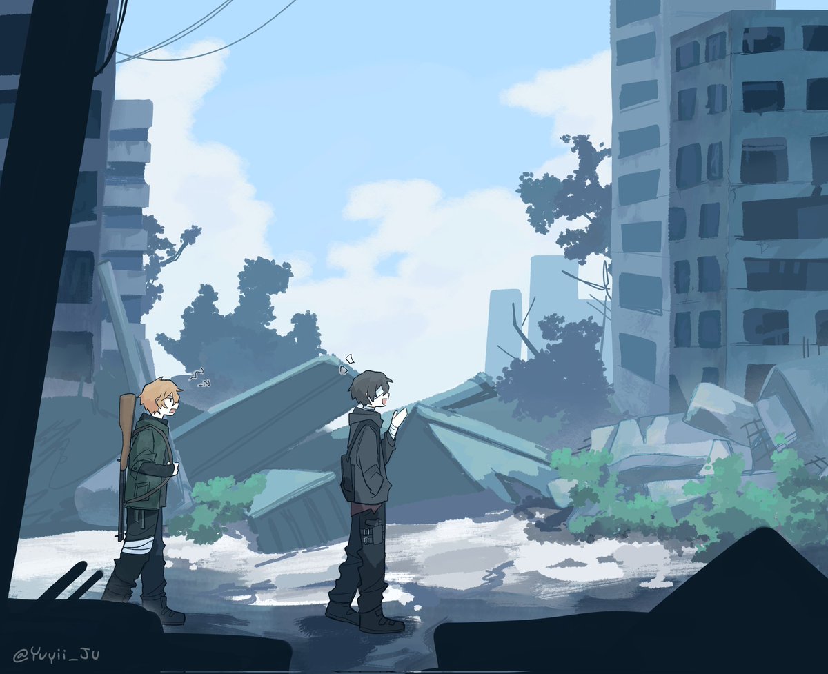 Yuyii_Ju's tweet photo. Is there an apocalyptic AU in BSD? I love imagining it!!
This drawing took me longer than usual
#skk #Chuuya #Dazai #太中 #BungouStrayDogs https://t.co/pUTBbcuU88