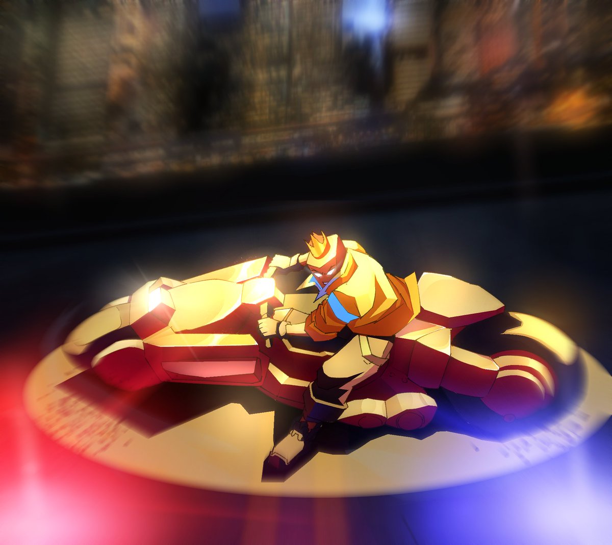 "Neo-Tokyo speed. Night lights blur. Police in the rearview." 🚨🏍️⚡
Commission for <a href="/ThiccSenpai1/">Kage</a> 
With lines by <a href="/BoondoggleHD/">Boon (COMMS OPEN)</a> 
Color explosion by yours truly 
Had a great time working in this