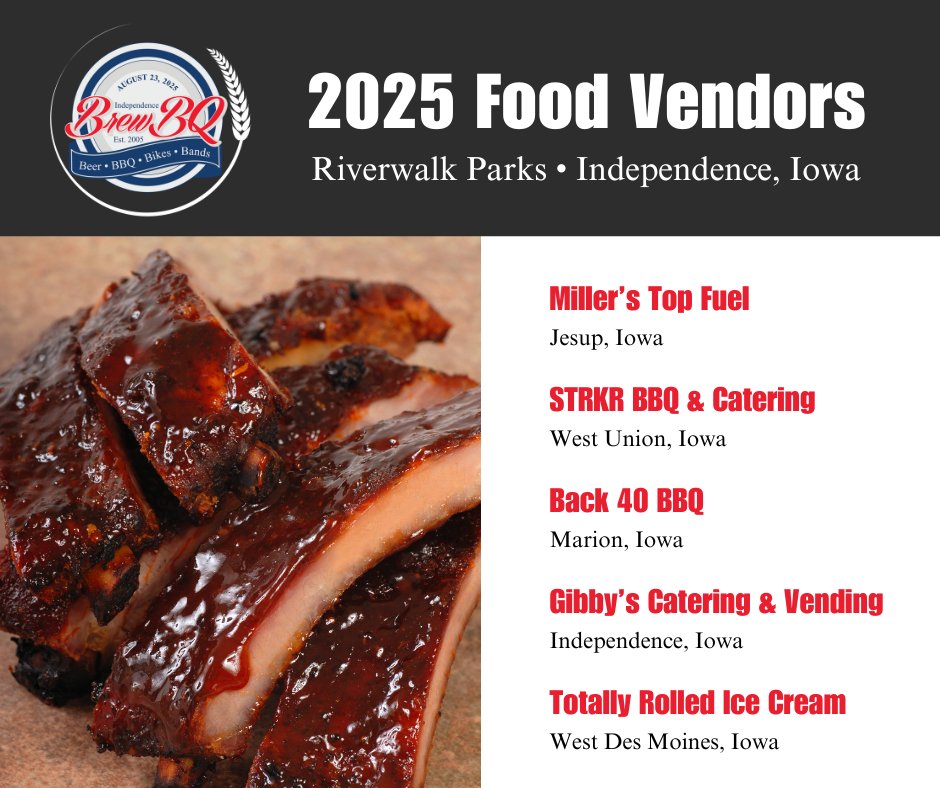 IndeeBrewBQ's tweet photo. 🍖Join us Sat, Aug 23 for the 19th &amp; FINAL Independence BrewBQ! Food vendors serving up the best BBQ + Awards for Best Brisket, Pulled Pork &amp; Ribs! 🔥Don’t miss out!

Learn more at https://t.co/RzJx2p7qxM 

#BrewBQ #BBQCompetition #FinalBrewBQ https://t.co/9cd4fCLacX