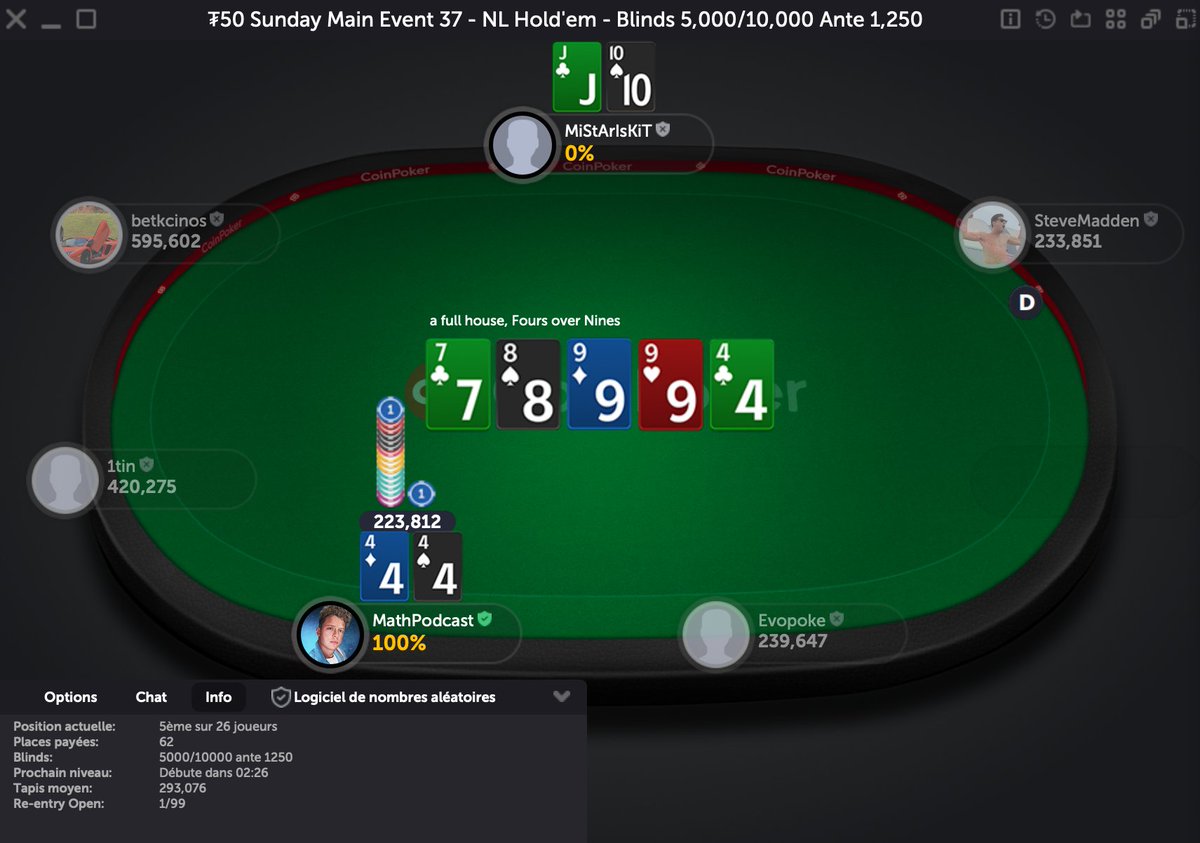 HUGE RUNNER RUNNER !🚀🤯
Je deeprun le Sunday Main à 50$ sur <a href="/CoinPoker_OFF/">CoinPoker</a> ce soir ! 😜

🎁 Pour la peine je vous offre : 2 x 25$ tickets à utiliser sur CoinPoker !
👉 Like, RT, Follow, commente ton pseudo <a href="/CoinPoker_FR/">CoinPokerFR</a> + inscris-toi : bit.ly/3jKuxET (code : MATH)