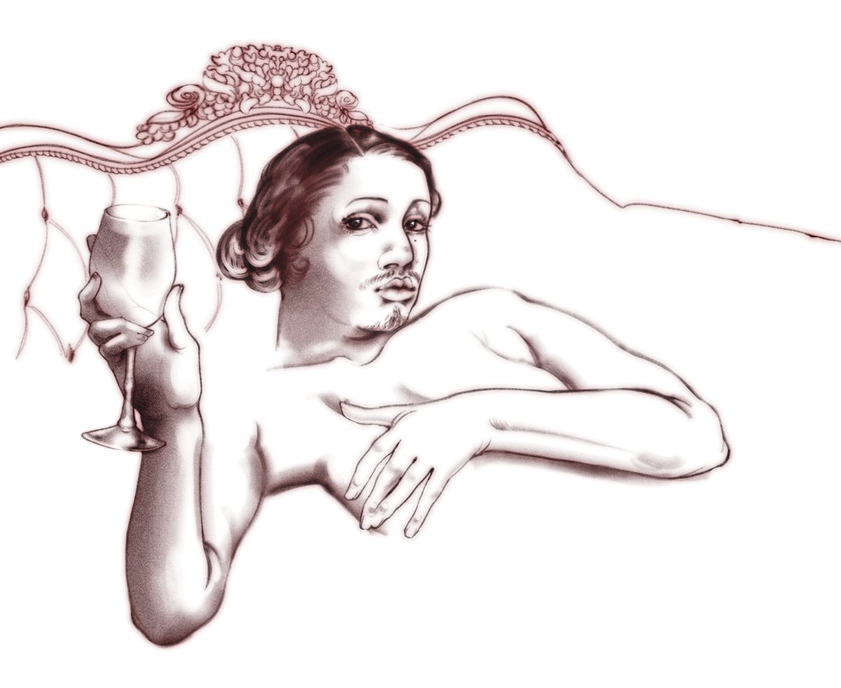 old boyfriend portrait hes waiting for me to refill his fancy glass with coke zero