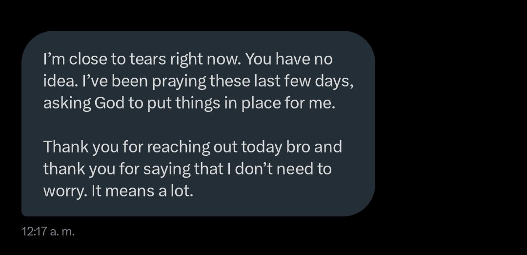 Helping others when the result is words like this is priceless.

Time to work.