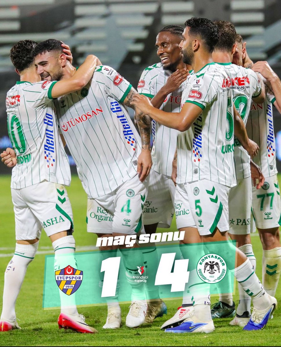 Konyasporumuz yeni sezona 4-1 gibi efsane denilebilecek tarihi bir skorla başlangıç yaptı . 

Tribünde, ekran başında heyecanlanan, sahada ter akıtan, bu galibiyetin elde edilmesinde katkısı olan başkanından yöneticisine, teknik heyetinden destek birimlerine kadar herkesi tebrik