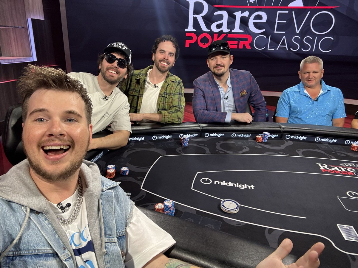 When luck shuts the door, break in through the window! 

Come join us for the 2nd Annual Rare Evo Poker Classic! 

I can’t believe I tripled up on the FIRST HAND! 👀 

The livestream starts at 4pm PST from the <a href="/PokerGO/">PokerGO</a> YouTube!
⬇️⬇️
youtube.com/live/agdUKISDL…