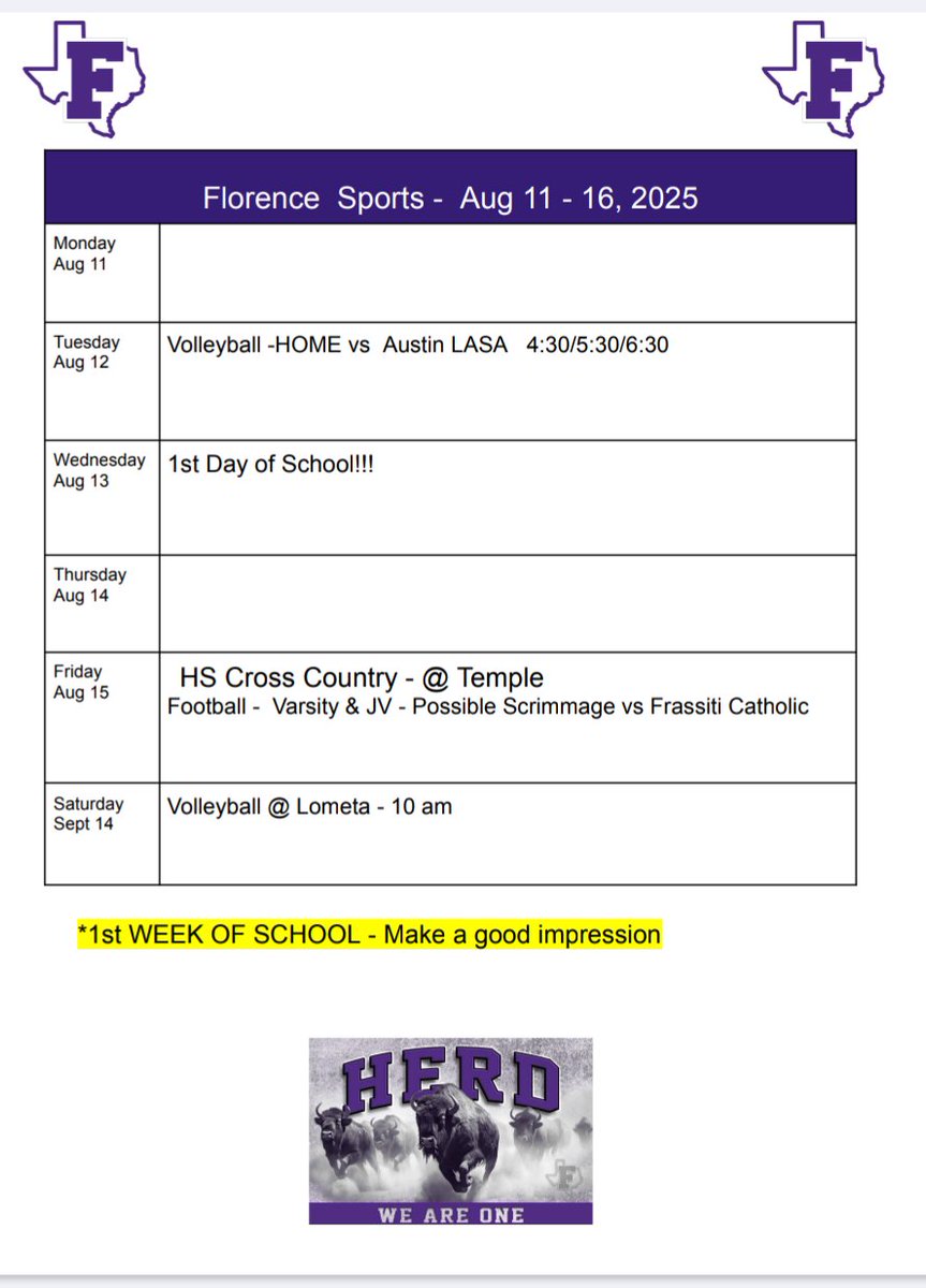 Buff sports to begin the school year