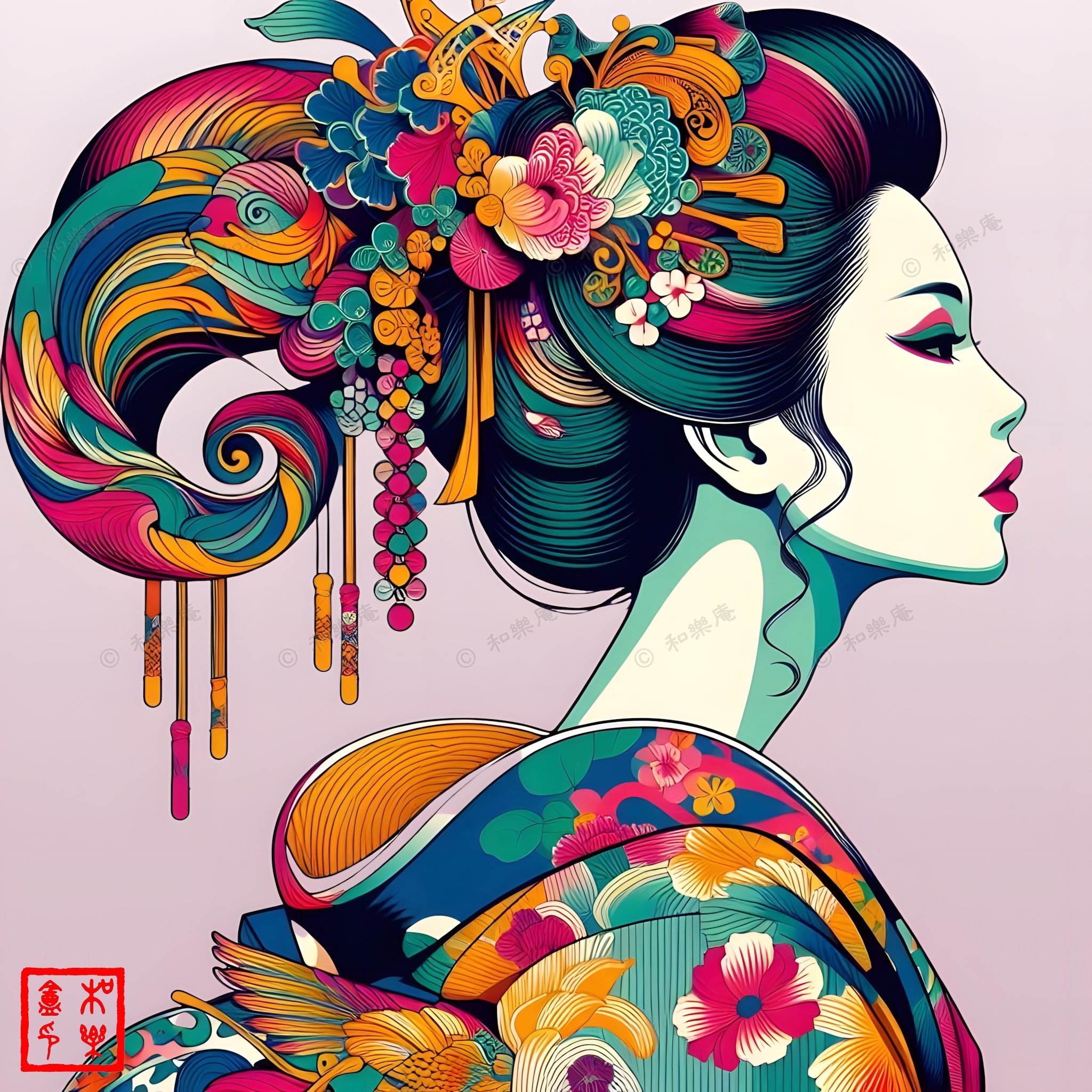 アート・デザイン・音楽 A Girl from Northern Thailand Cyborg geisha - AI Girls Art