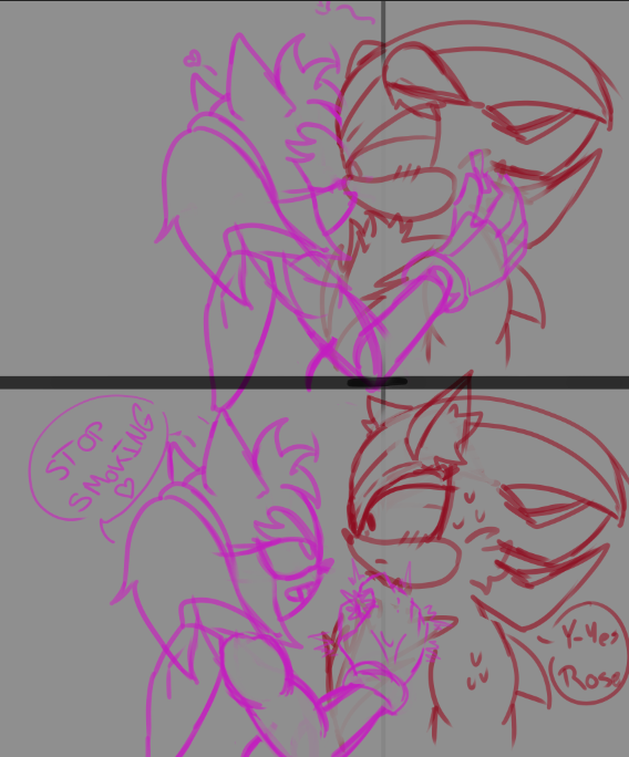 #ShadowTheHedgehog #shadamy #amyrose #wip