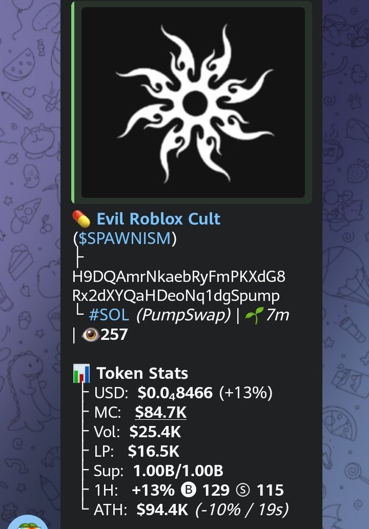 solhakimi1's tweet photo. Watch your entry on $SPAWNISM
CA##
H9DQAmrNkaebRyFmPKXdG8Rx2dXYQaHDeoNq1dgSpump
#LoveIslandUK #helevier #Altcoins #Solana #DOGE #كاريزما13 #memecoin #DesafioDelSigloXXI #HappyEXOLDay #Gaza #zonauang #كاريزما6 #大西流星誕生祭2025 #TRUMP #Wednesday https://t.co/DhL8C3LNtv