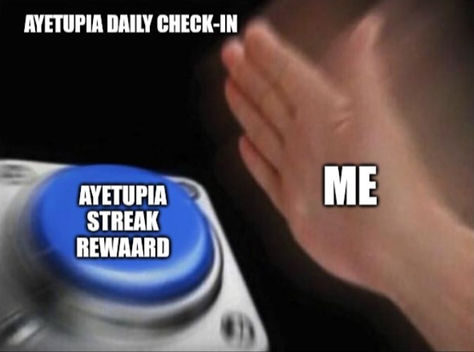Never miss your daily check-in on the Ayetupia portal. Re enter the Ayetupia bot weekly and earn points that can be converted to the $ATU token.  Also stay active and refer people to the community to also increase your points.  Join here: t.me/ayetubot?start…
#Ayetu #Ayetupia