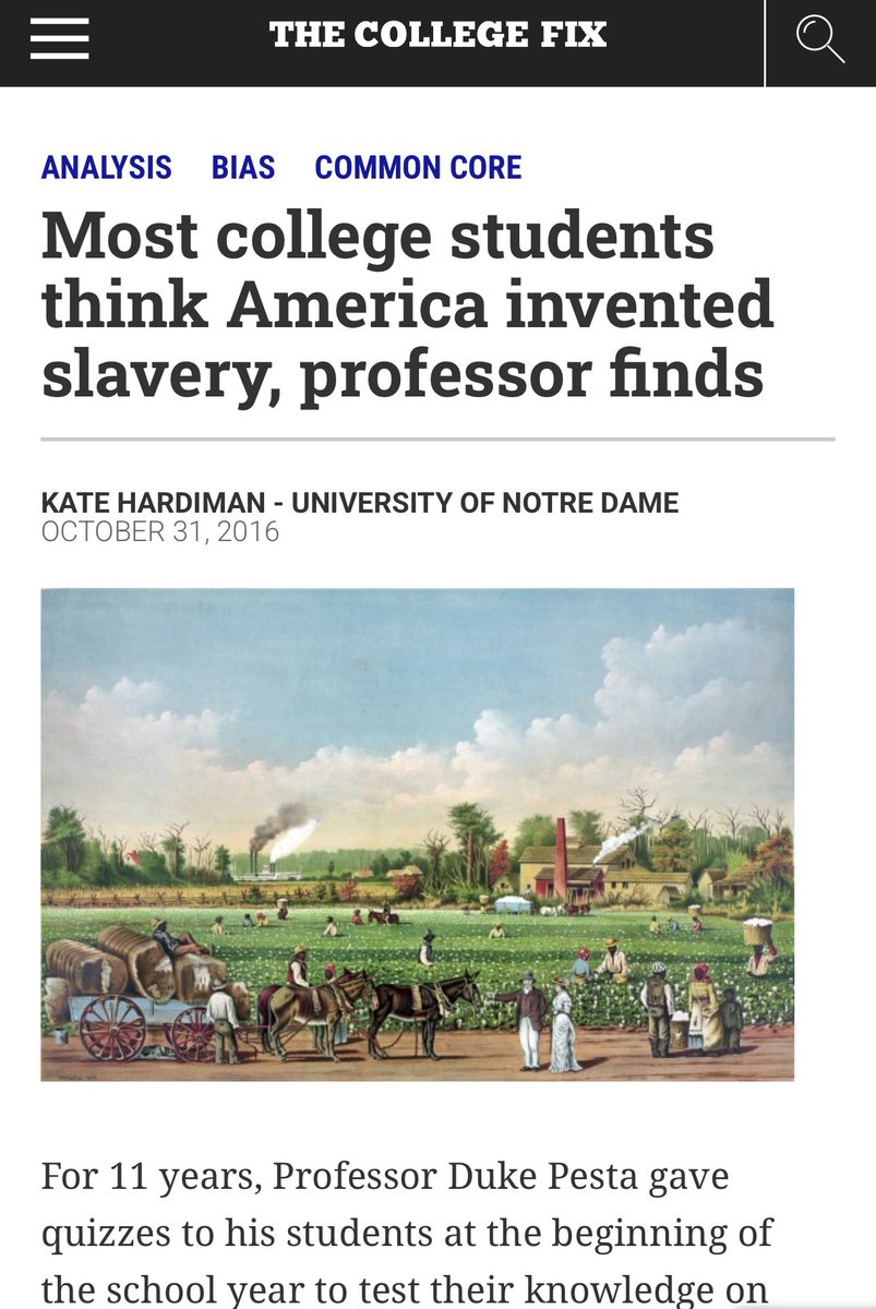This is why talking about this matters. 

It’s not a peer reviewed study. 

But many people seem to think white people invented slavery, or slavery started in America.