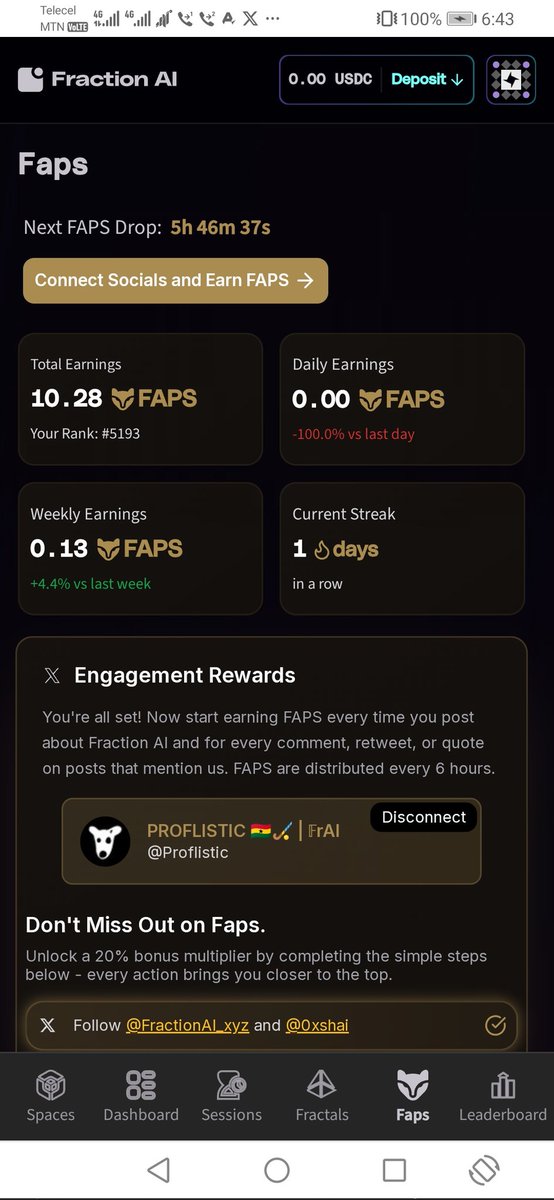 Proflistic's tweet photo. And surprisingly still 0 FAPS @FractionAI_xyz today 🤯 I've been interact, post, repost and commenting the @FractionAI_xyz posts. Hopefully today won't break my 29 days streak. Right? @0xshai
@pro_levelss
#FAPS #Fapschallenge #FAPSeason #Fappers #Fappening #FractionAI https://t.co/QdwLq6Vc23