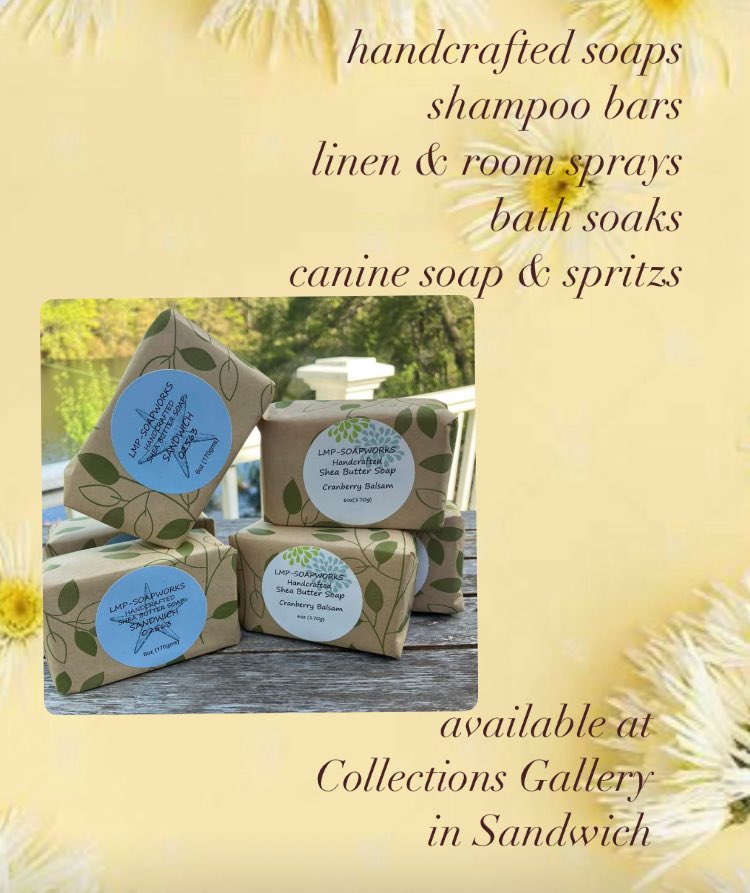 LMP_Soapworks's tweet photo. You can find my lovely soaps and other goodies at Collections Gallery in Sandwich, MA. Open daily 10-4. https://t.co/YkU8Km0OO2