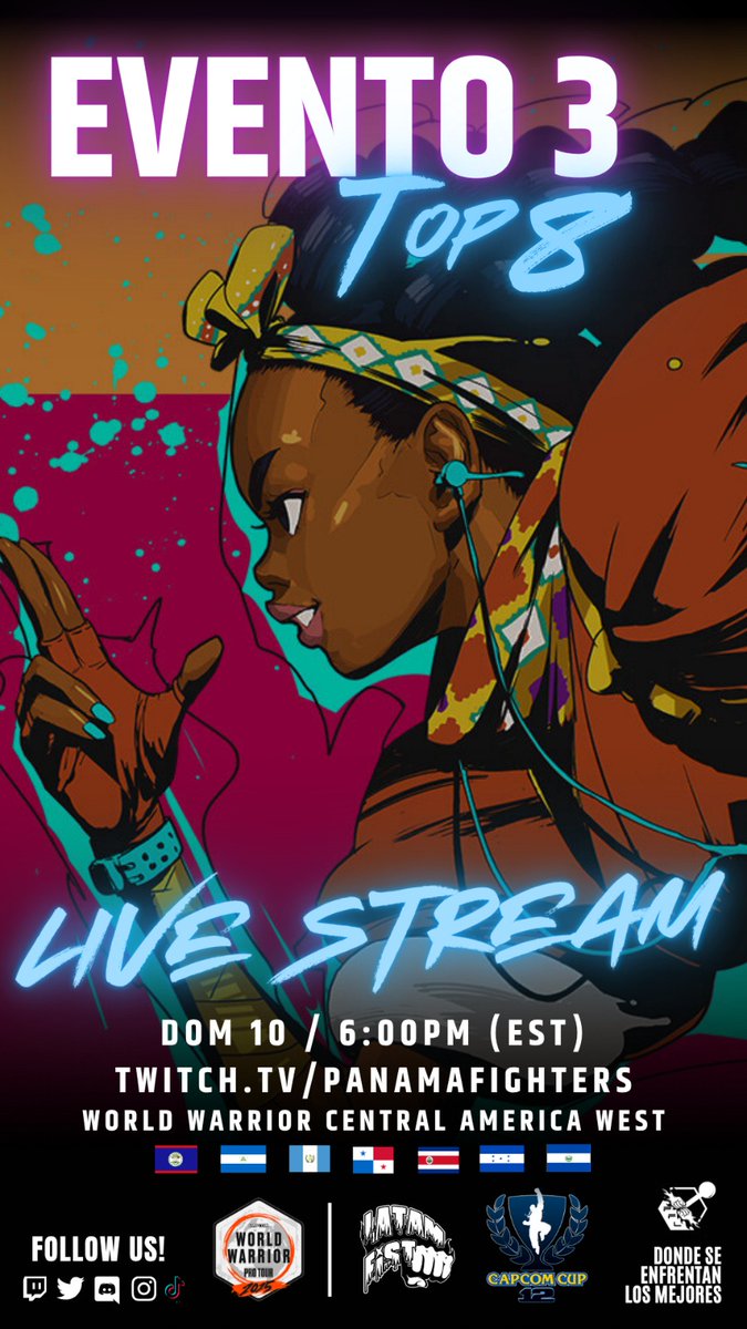 Reqdy to start our 3rd event top 8 World Warrior Central America West📺 twitch.tv/panamafighters