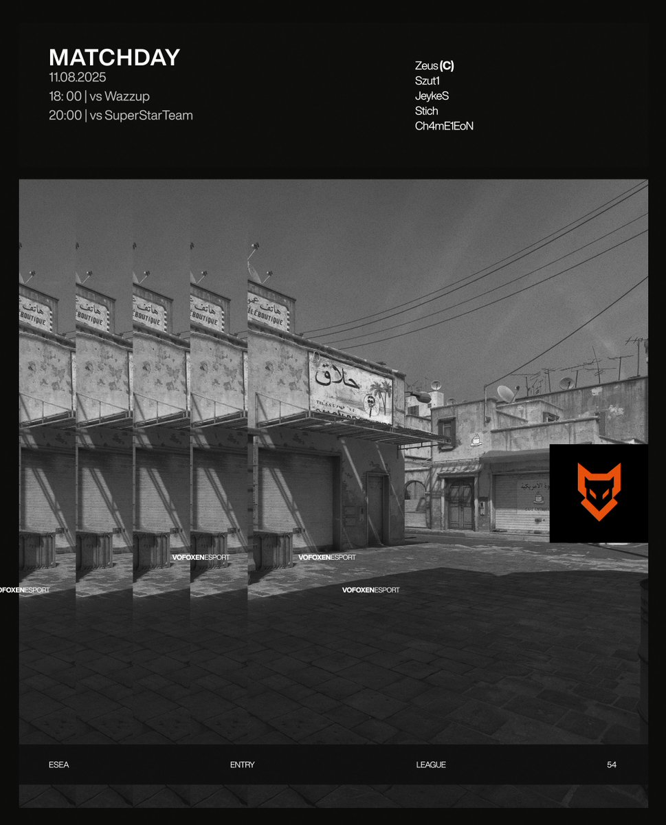 VoFoxenEsport's tweet photo. ๐ฅ MATCHDAY | @ESEA S54 ENTRY ๐ฅ
Dzisiaj znowy wchodzimy na serwer dwa razy!๐
๐ 18:00 โ vs #Wazzup | BO1
๐ 20:00 โ vs #SuperStarTeam | BO1
๐บ Oglฤ
daj na ลผywo:
https://t.co/bkGEPSCy4G
โฆmaลa niespodzianka czeka na streamie๐๐
#ESEA #CS2 #Matchday #VoFoxen https://t.co/WNXmkGO9oy
