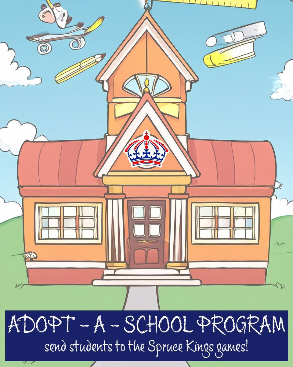 THE GOAL: Every Prince George School has a corporate partner to send students to Spruce Kings games all season long.  Want to get involved? Visit sprucekings.bc.ca/adopt-a-school… for all the details