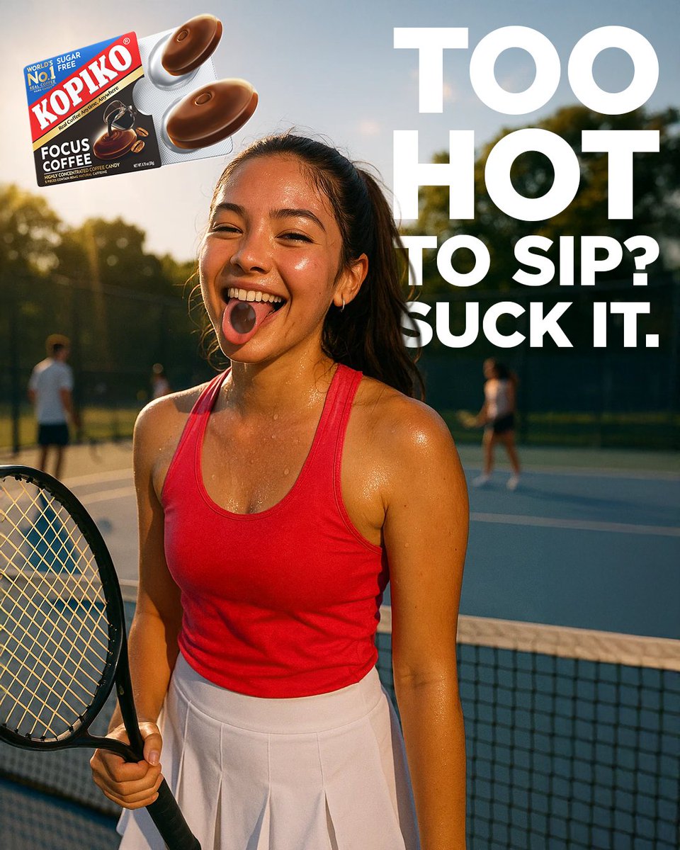 kopikoUS's tweet photo. Serving looks AND focus. No brew, no sweat. Just pop and play. ☕⚡
When the heat’s up, your coffee should keep up. Real coffee. Sugar-free. Coffee you can suck.
#KopikoUS #CoffeeButHarder #CoffeeYouCanSuck
#PopYourPower #SummerFocusMode #GameSetFocus #NoBrewNeeded https://t.co/lM28KHmoFB