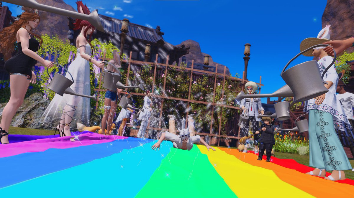 🙌 SLIP N SLIDE!!! WOOHOO!! 🙌 
It's fer sure safe! Look at Lokius gooooo~

📸 Credit: <a href="/xLindj/">Lindj</a> 
#SaitoshiiaEvents #FFXIV