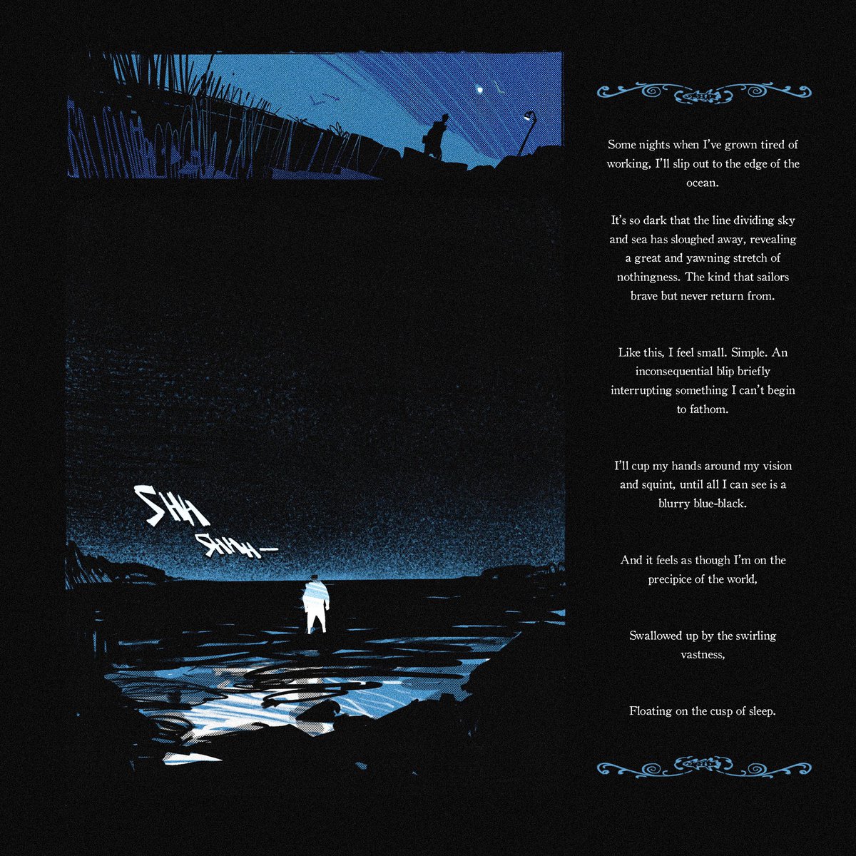 short and simple thing about the ocean at night