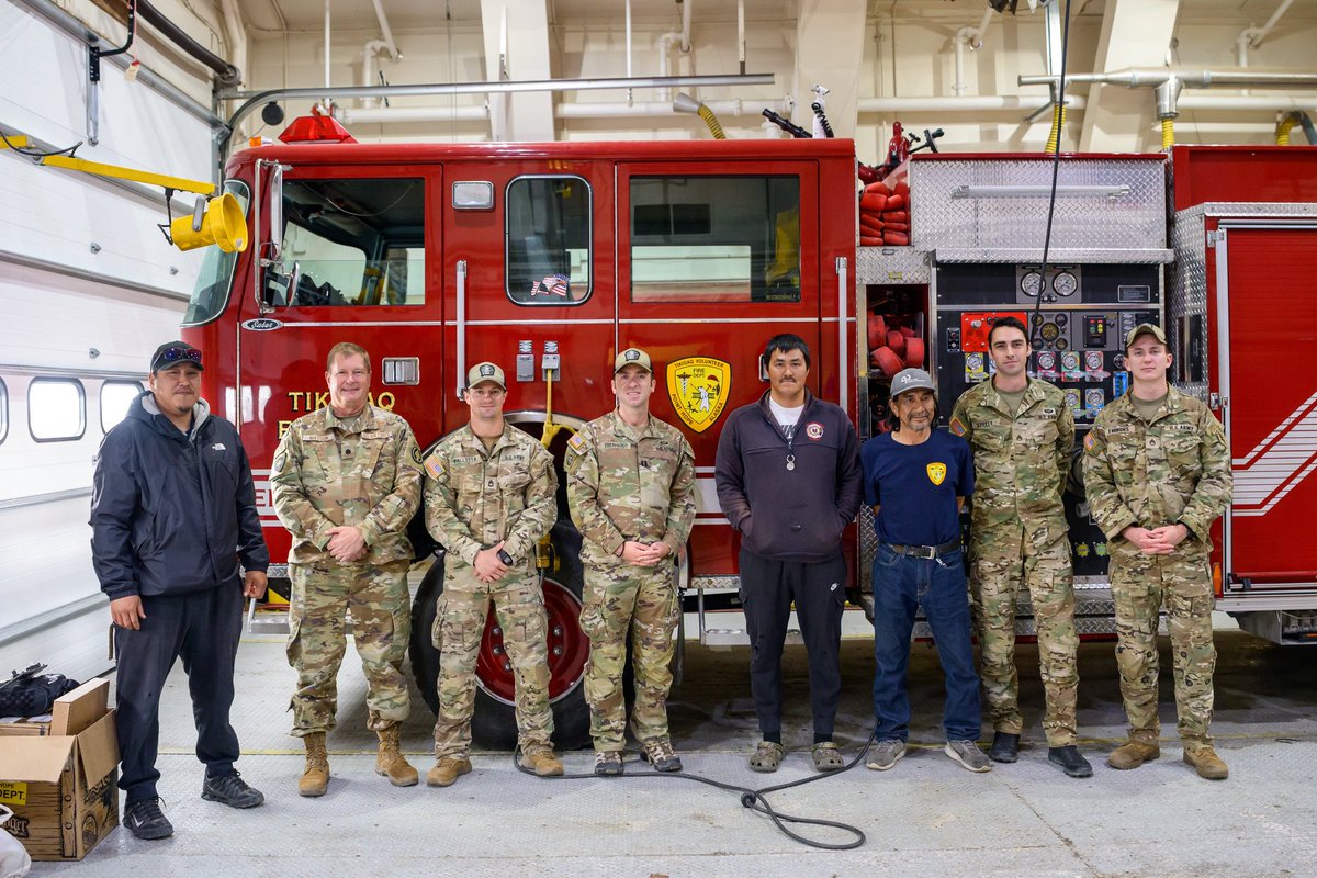 socnorth's tweet photo. Service members from #SOCNORTH and 92nd Civil Affairs Battalion met with Point Hope Volunteer Fire Department personnel during a civil engagement in Point Hope, Alaska, July 22, 2025,to enhance civil-military relationships with communities in the Arctic. https://t.co/15a2GRfwu7
