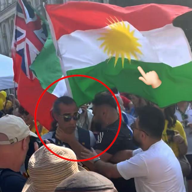 Sarah For Trump🗽🇺🇸🇮🇱 (@sarah4trump_) on Twitter photo Muslim Kurdish pro palestine thugs brutally attacked <a href="/GhorbaniiNiyak/">Niyak Ghorbani (نیاک)</a>, an Iranian patriot who backs Israel, in London.
Yo <a href="/metpoliceuk/">Metropolitan Police</a>, shame on u, stop backing terrorists Muslim Kurdish pro palestine thugs brutally attacked <a href="/GhorbaniiNiyak/">Niyak Ghorbani (نیاک)</a>, an Iranian patriot who backs Israel, in London.
Yo <a href="/metpoliceuk/">Metropolitan Police</a>, shame on u, stop backing terrorists