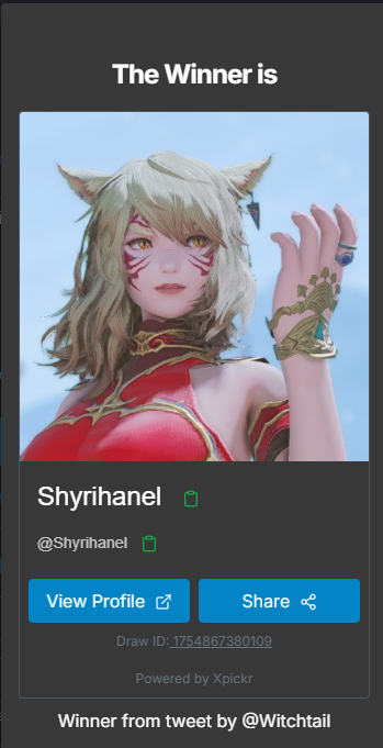 Witch Tail inn (@witchtail) on Twitter photo GIVEAWAY Winners! <a href="/Shyrihanel/">Shyrihanel</a> and <a href="/RichardArt13/">✨Richard Art✨ C0MM CLOSED (0/3)✨</a> 💜
Thank you all for participating!) #giveaways GIVEAWAY Winners! <a href="/Shyrihanel/">Shyrihanel</a> and <a href="/RichardArt13/">✨Richard Art✨ C0MM CLOSED (0/3)✨</a> 💜
Thank you all for participating!) #giveaways