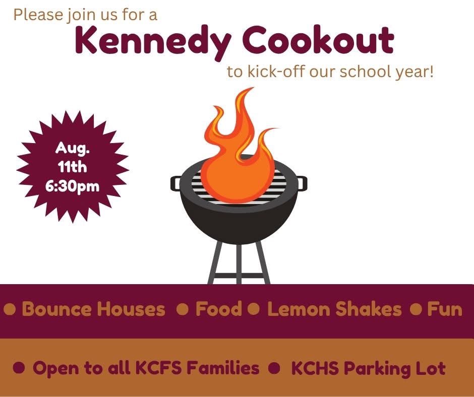 KC Families! 🎉 Join us Tomorrow Aug. 11, 6:30 PM at Kennedy Catholic HS for our Back-to-School Cookout! Enjoy great food, lemon shakes, bounce houses &amp; fun for all. Let’s kick off the year together! 🦅🍔🎈#KCFamily