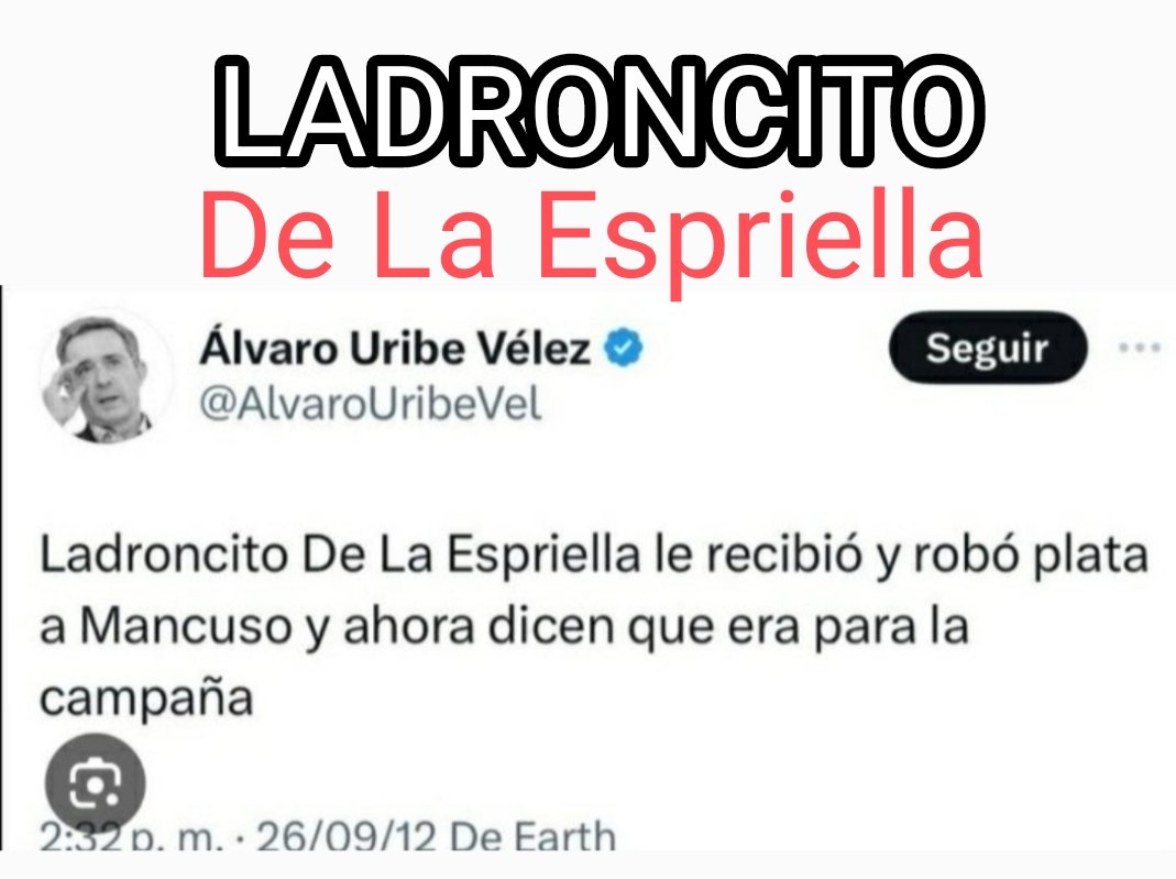 Javierfern22421's tweet photo. @DELAESPRIELLAE @ABDELAESPRIELLA @AlvaroUribeVel Se juntan las porquerías. https://t.co/jEfFtNOgnp