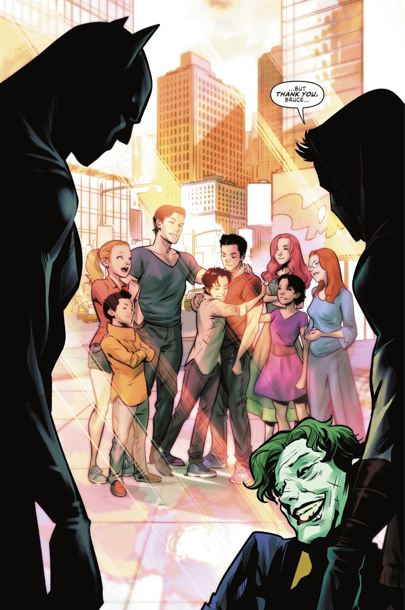 batboysagogo's tweet image. Never forget that in the Cheer story, Bruce’s hallucination when doped up on the happiness-drug is of strangling the Joker (to death) for Jason, while Jason happily joins the family.