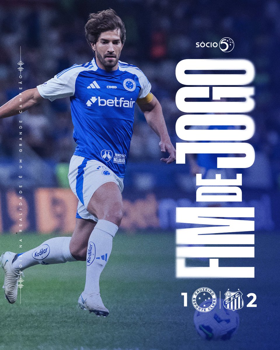 Cruzeiro's tweet photo. 🕘 Fim de jogo no Mineirão.

🔷 #CRUxSAN | 1-2 | #GrandeCampeão https://t.co/bSv4bgTYKm