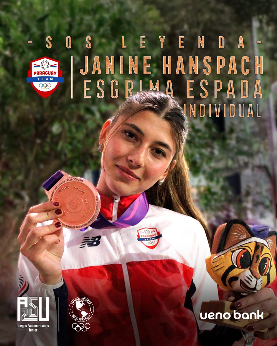 🤺 #Esgrima 🌟🙋🏻‍♀️ LA CUARTA MEDALLA del #TeamParaguay! 🇵🇾 ¡Janine Hanspach - Bronce 🥉 en Espada Femenina de <a href="/asu2025Oficial/">ASU2025</a>! 🤩

💪🏻 #ParaguayPuede #VamosParaguay #ASU2025