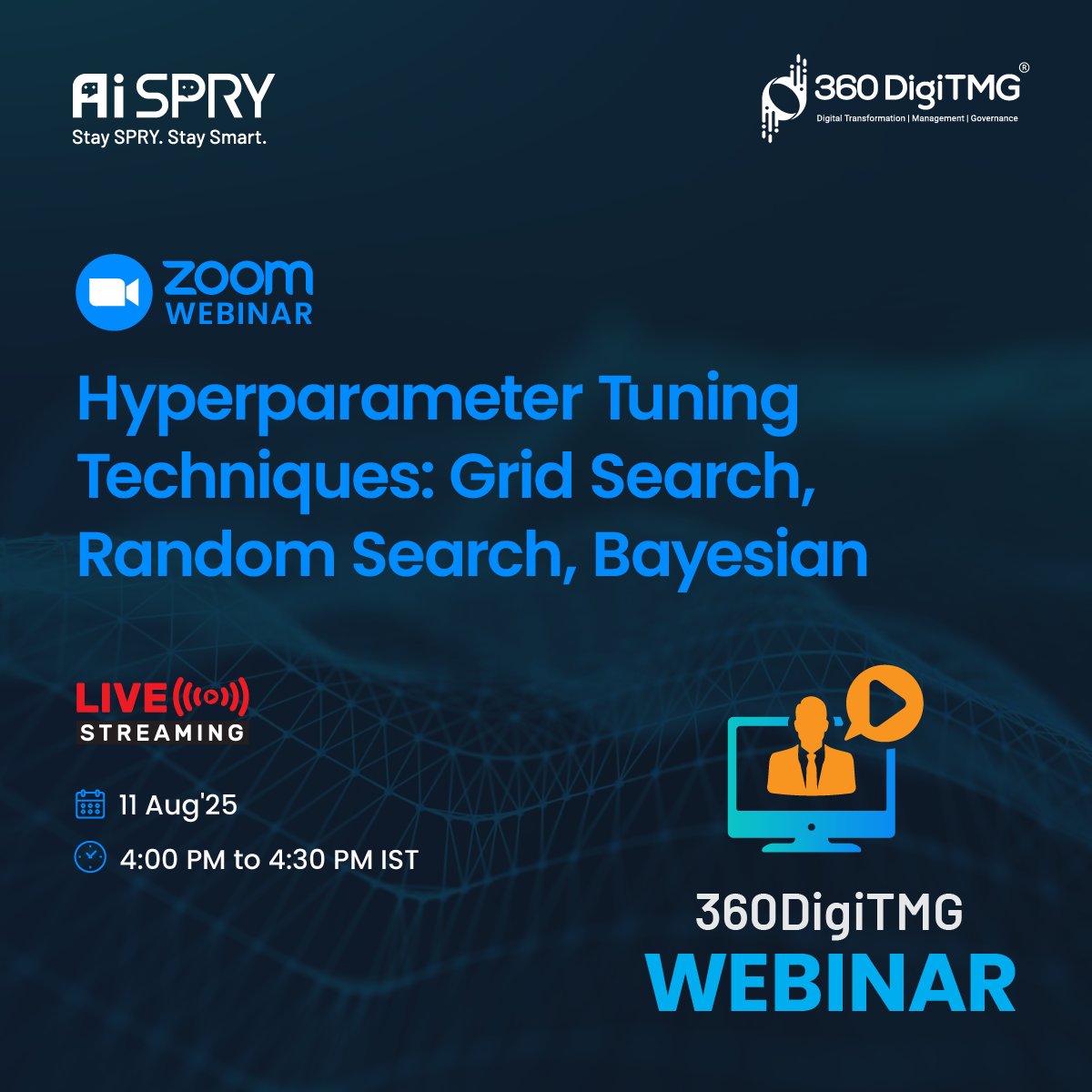 360digitmg's tweet image. 🚀 Hyperparameter Tuning Techniques: Grid Search, Random Search, Bayesian | 360DigiTMG
📝 Register Now by clicking the link below 👇
360digitmg.zoom.us/webinar/regist…
#HyperparameterTuning #GridSearch #RandomSearch #BayesianOptimization #MachineLearning #AI #ModelOptimization #360DigiTMG