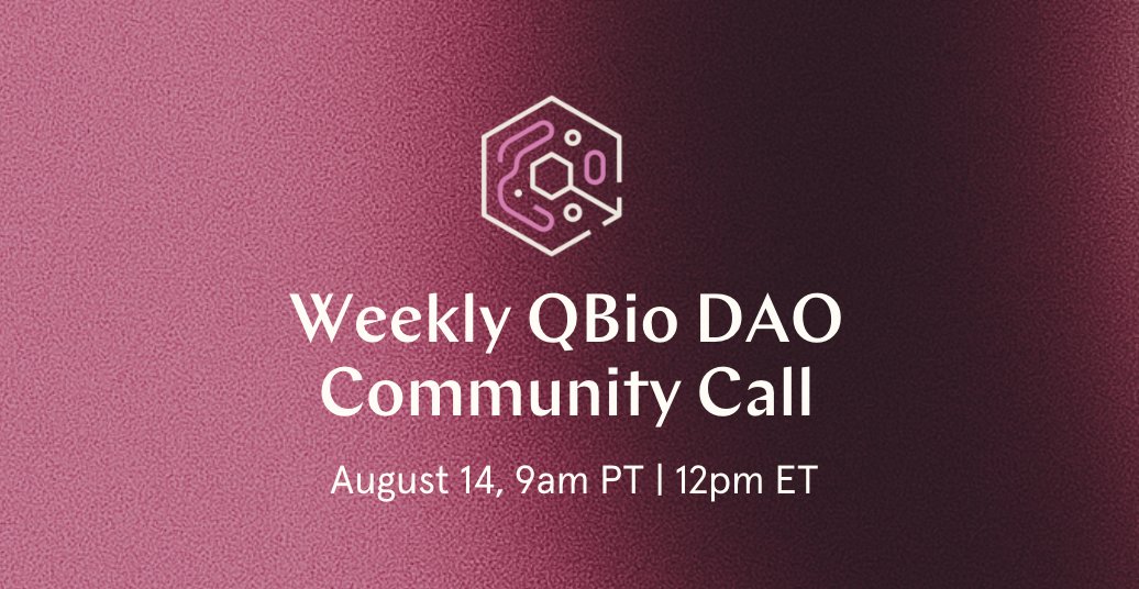 🔔 Heads up! Our weekly Quantum Biology DAO community call is happening this Thursday at 9am PT / 12pm ET on Discord.

We’ll cover updates from our working groups and share the latest from across the DAO. Whether you’re already contributing or just curious about what’s happening,