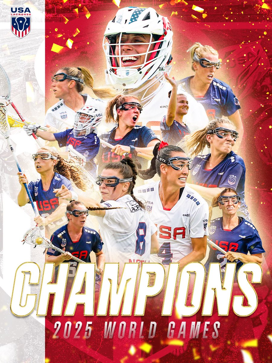 U.S. Women's National Team (@usawlax) on Twitter photo WEβRE ON TOP OF THE WORLD. π
THE UNITED STATES ARE <a href="/twg2025/">The World Games 2025</a> CHAMPIONS. WEβRE ON TOP OF THE WORLD. π
THE UNITED STATES ARE <a href="/twg2025/">The World Games 2025</a> CHAMPIONS.
