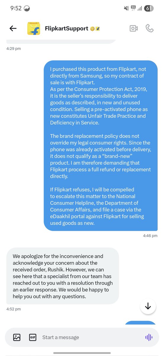 rushikhatture's tweet photo. "Funny, because no one has actually attended to this issue yet. But I’m sure you’ll get around to it eventually. If there’s anything else you want to claim has been handled, feel free to let me know. I’m waiting."

Does this hit the right tone?@flipkartsupport https://t.co/9MijANaYFj