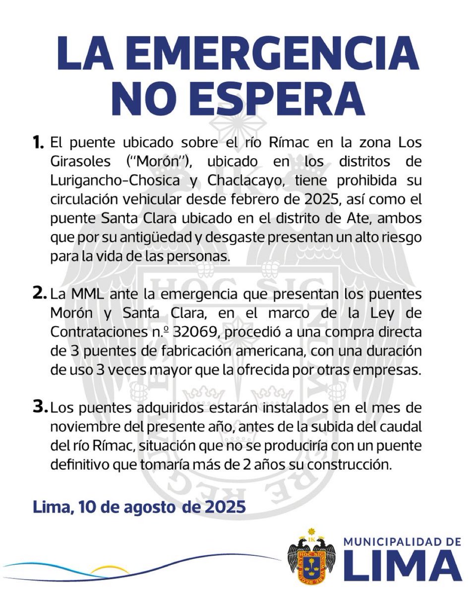 📢 #Comunicado | La MML informa a la opinión pública lo siguiente:👇