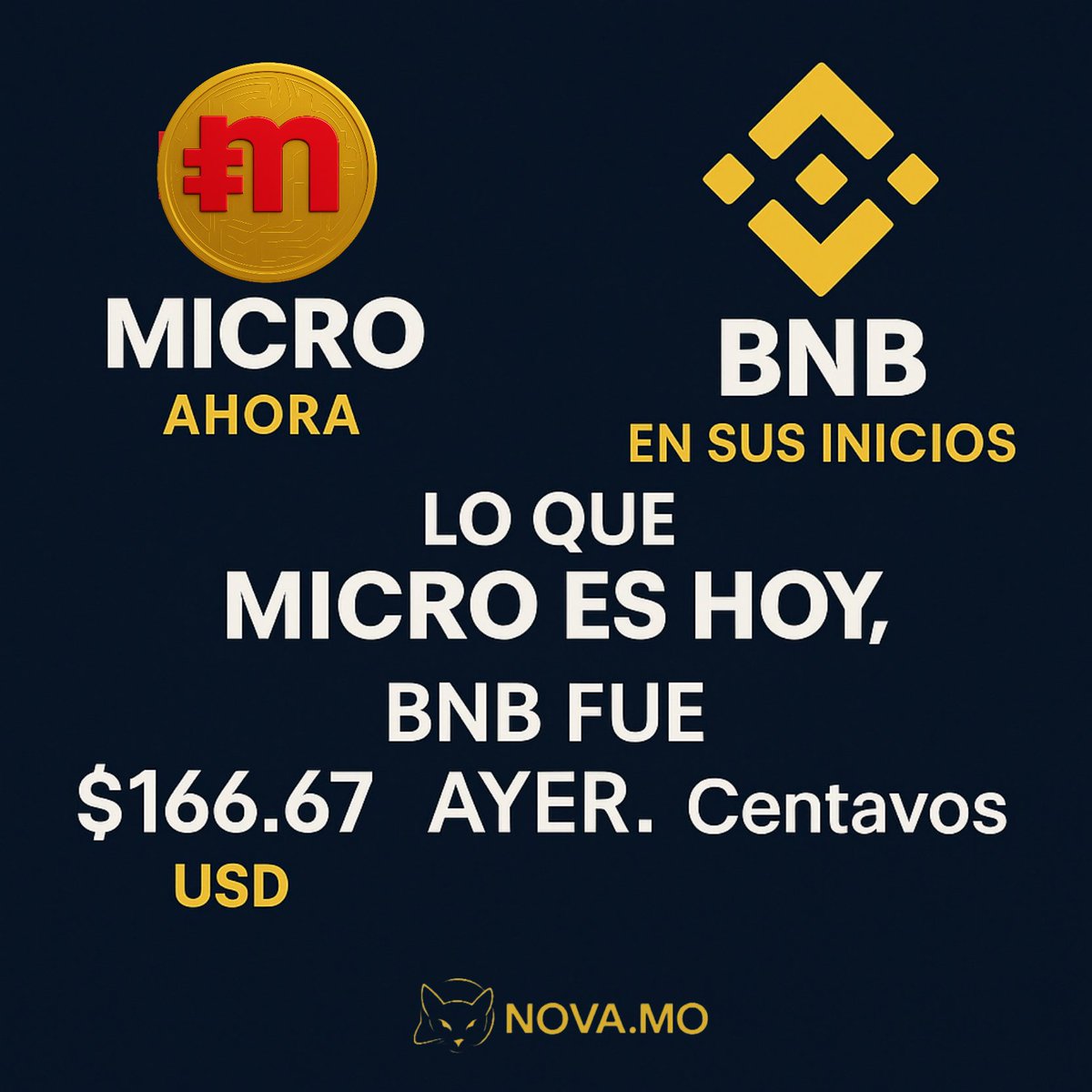 quantumunivers's tweet photo. 🔥 Adiós a los $135… MICRO ya está en $166.67 USD.
Quedan pocos días para el próximo aumento.
BNB también empezó así… y quien no entró, se arrepintió.
🔗 https://t.co/tqQVsa74ev
#MicroToken #CriptoOportunidad #NovaMO https://t.co/3DVStiFqcr