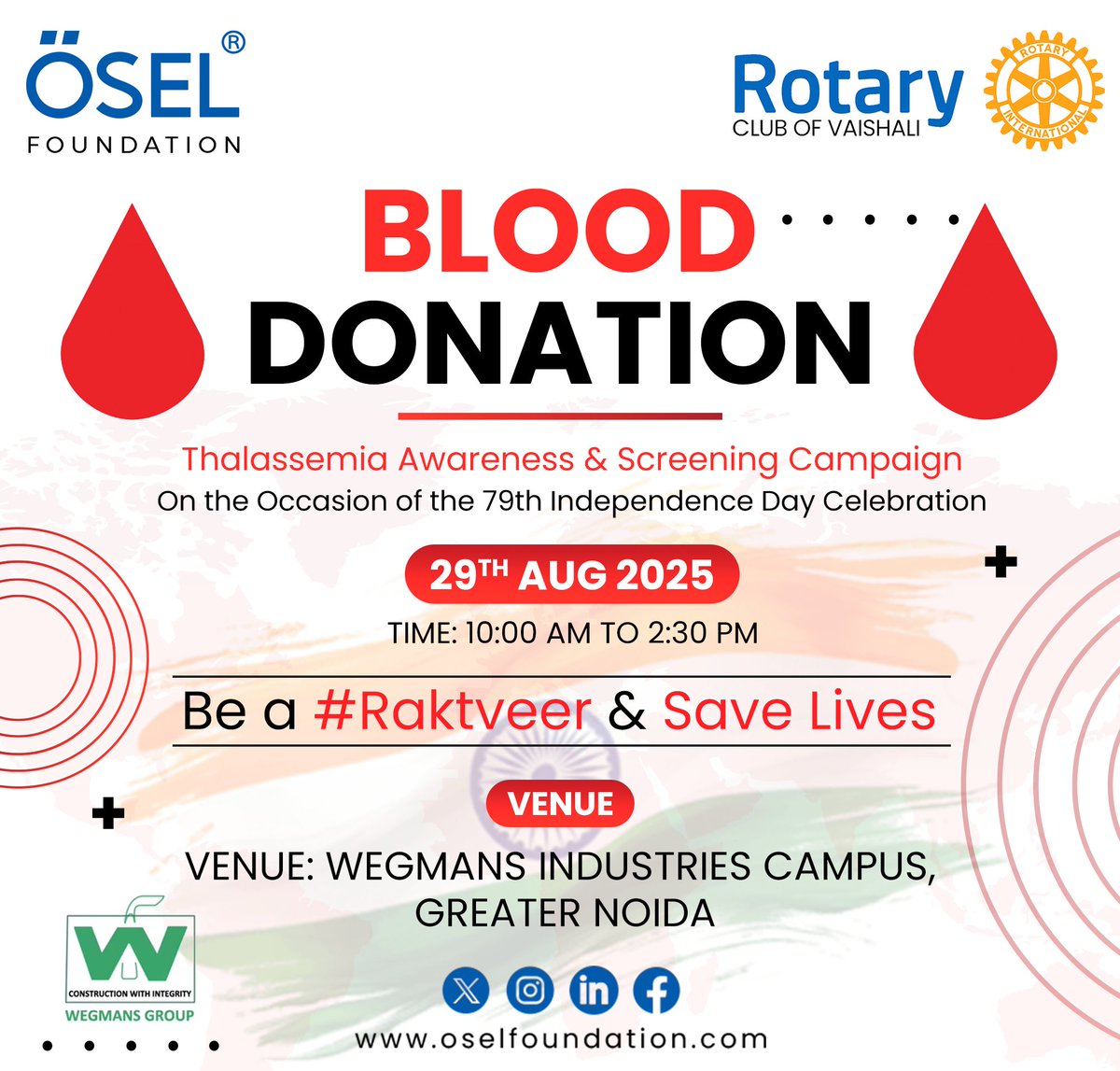 OselFoundation's tweet photo. Blood donation is Safe, Quick &amp; most impactful ways to give back to society. Your small act have powered to create a big difference in society. 
Let's come together to ensure no one loses their life for lack of blood. 
Be a # RaktVeer &amp; Save lives 
hashtag#Act2Impact https://t.co/M6UW8Im0YH
