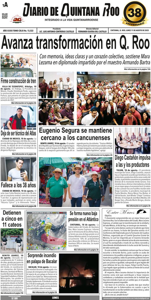 DQROO's tweet photo. #DiarioDeQuintanaRoo
**PORTADAS 11 DE AGOSTO**
#DQR #DQRInforma #Enterate https://t.co/5M1LuDIhHJ