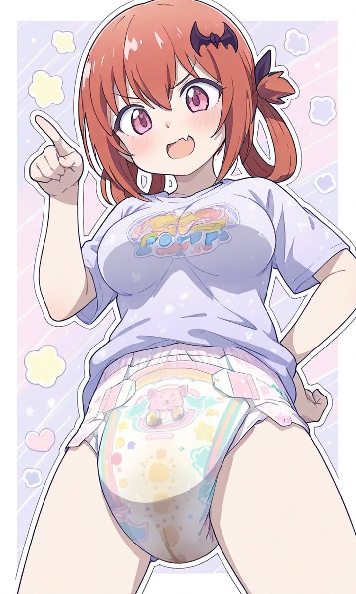 Uh-oh… guess who’s been a very naughty lil’ demon today? 😈🍼
Maybe she needs a daddy to keep her in line… or not~
 #Satania #GabrielDropout #ABDL #CuteArt #PastelCore #DDLG #Babycore