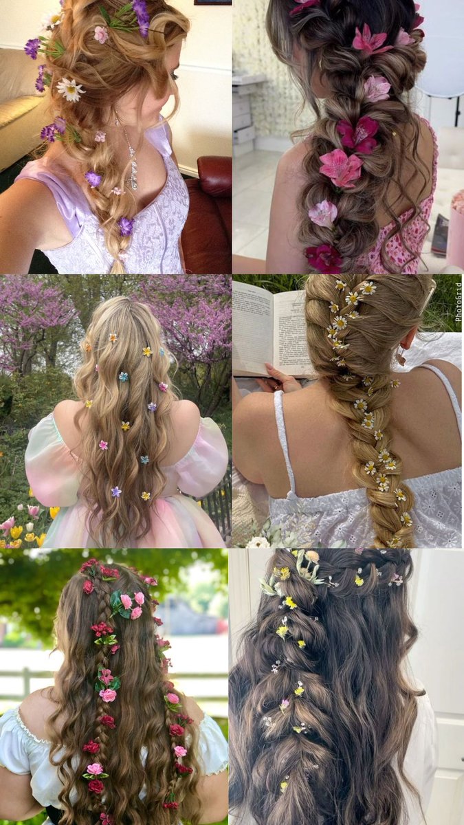 📌꽃을 활용한 머리스타일, 웨딩 헤어 스타일링 모음💐 
Wedding &amp; Floral Hairstyle Ideas – Drawing or Styling Reference