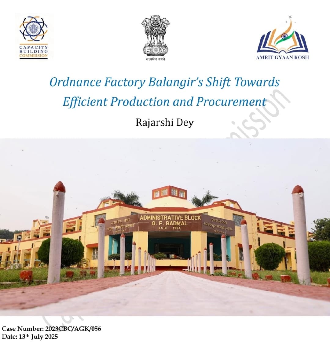 🌟 Proud moment for #NADP! Shri Rajarshi Dey attended CBC’s Advanced Case Writing Workshop &amp; authored a case on Ordnance Factory Balangir—now published in Amrit Gyaan Kosh on #iGOTKarmayogi. 📚🇮🇳

#DefenceProduction #KnowledgeLeadership #ProudMoment