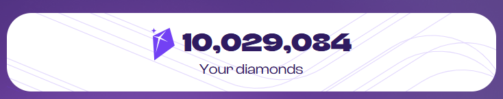 Hit 10,000,000 diamonds from staking a bag that was worth $1,000,000 about 18 months ago and $10,000 today. 

Never complained, still happy, still bullish.