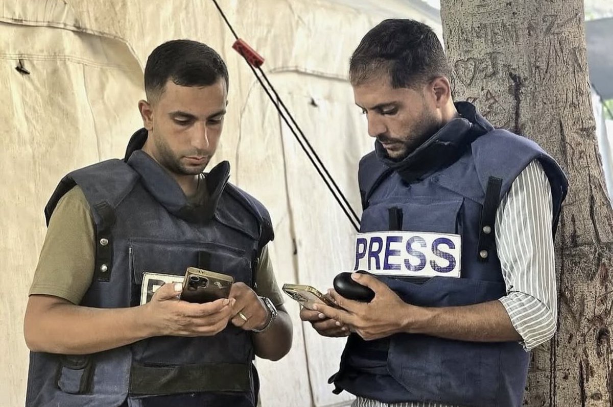 Our colleagues, Al Jazeera reporters <a href="/AnasAlSharif0/">أنس الشريف Anas Al-Sharif</a> &amp; Mohammed Qraiqeh, &amp; cameramen Ibrahim Zaher, Mohammed Noufal &amp; Moamen Aliwa have been killed in a targeted strike on a tent for journalists near Al Shifa hospital. They worked relentlessly through bombing and hunger to