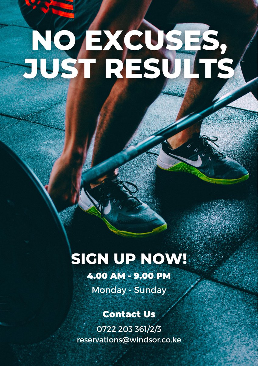 Your transformation starts today. 💪 We’ve got the space, gear &amp; drive to get you there.

Daily | 🕓 4 AM–9 PM
Book now! 📞 0722 203 361/2/3 | 📧 reservations@windsor.co.ke

#NoExcusesJustResults
#FitnessGoals 
#TrainHard 
#GymLife 
#FitInNairobi 
#WGHCC
