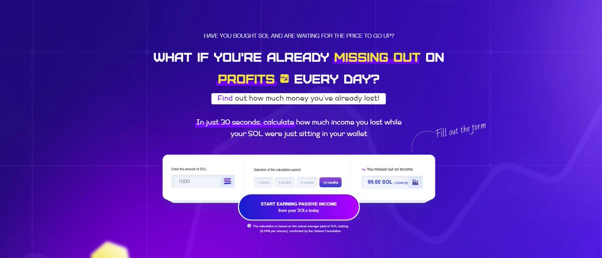 RoboboValidator's tweet image. How are you losing money in crypto without even noticing?
While SOL just sits in your wallet, you're losing out on potential income every day.
Our calculator at robobo will show you how much you've already lost. Isn't it time to fix that?
#Solana #staking #Robobo