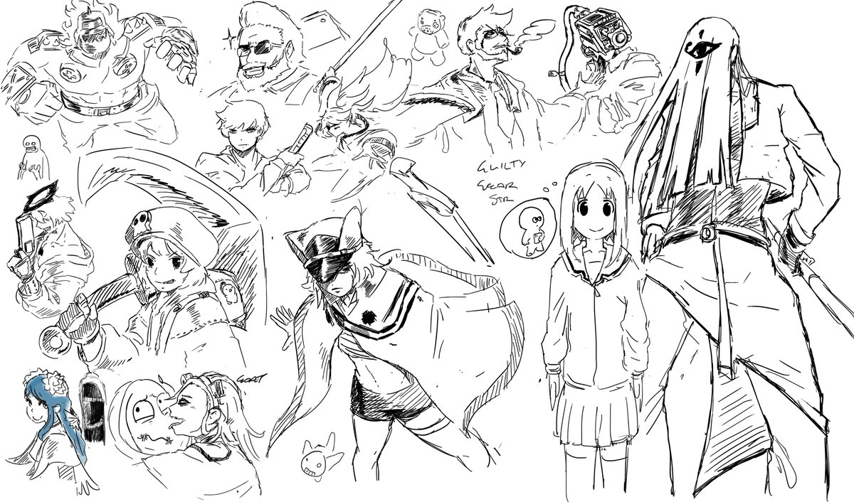 okay big guilty #GuiltyGearStrive art dump + some randos blah