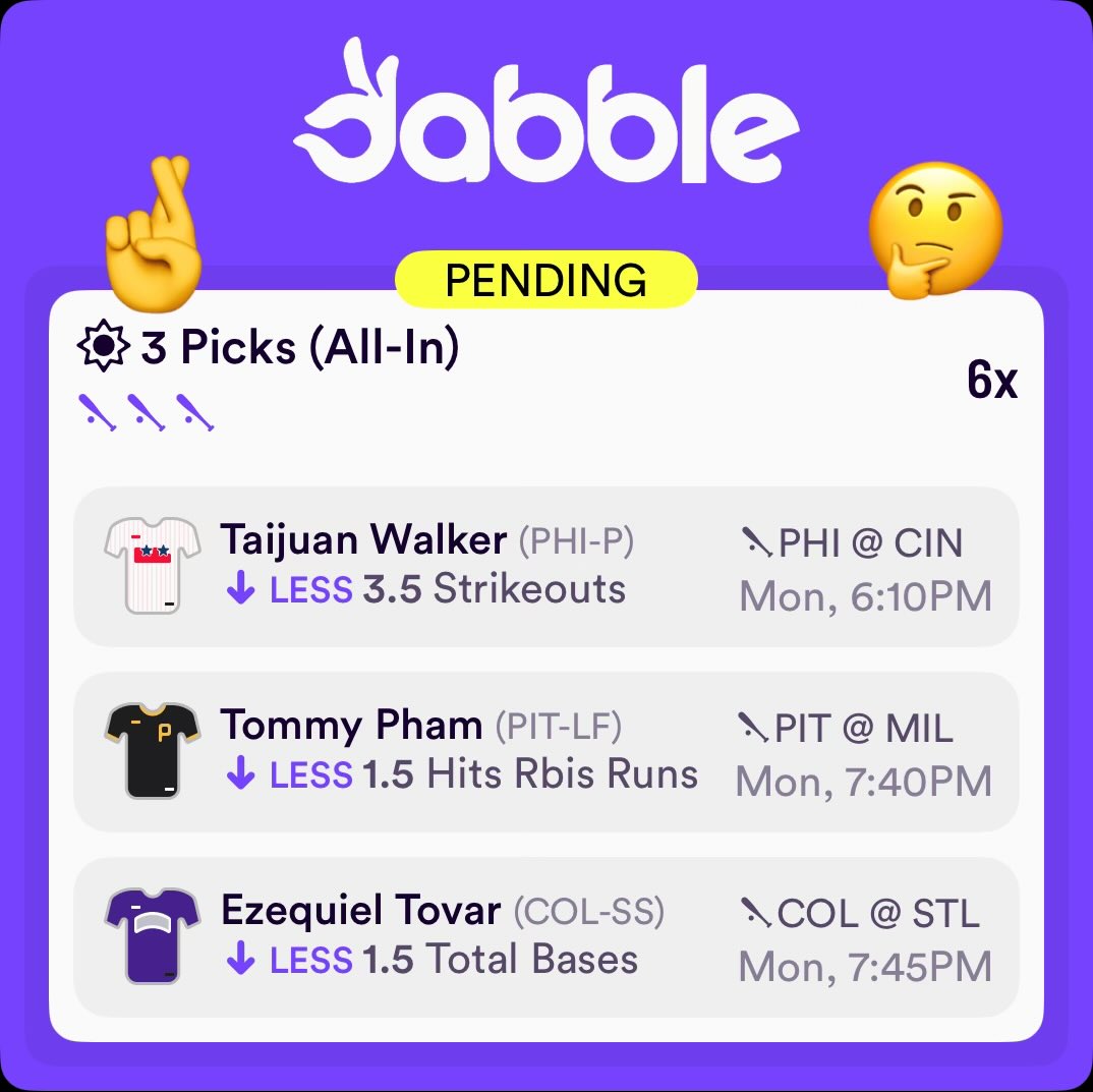 Coop_UST's tweet photo. These slips are just TOO GOOD to not tail🔥
-145 and above on all props
Tail 1st slip here: https://t.co/AXt6I8SUes
Tail 2nd slip here: https://t.co/cenmnmhf1O
All props found on the @prop_professor Dabble optimizer
Link is in bio❗️ https://t.co/M39uTLYdMl