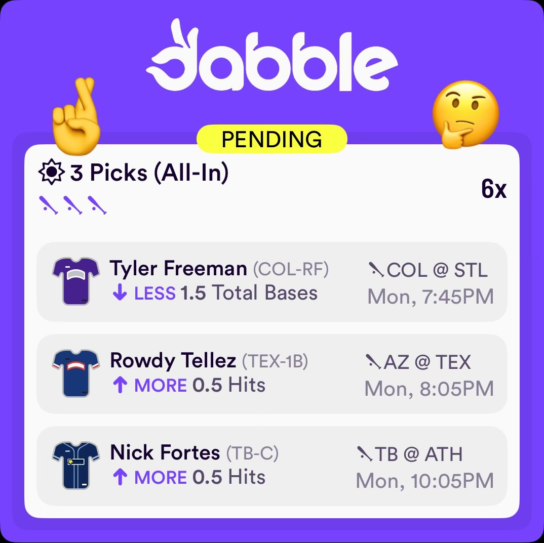 Coop_UST's tweet photo. These slips are just TOO GOOD to not tail🔥
-145 and above on all props
Tail 1st slip here: https://t.co/AXt6I8SUes
Tail 2nd slip here: https://t.co/cenmnmhf1O
All props found on the @prop_professor Dabble optimizer
Link is in bio❗️ https://t.co/M39uTLYdMl